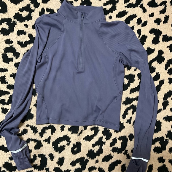 Rulu? Run Ribbed Cropped Half Zip - Picture 2 of 4